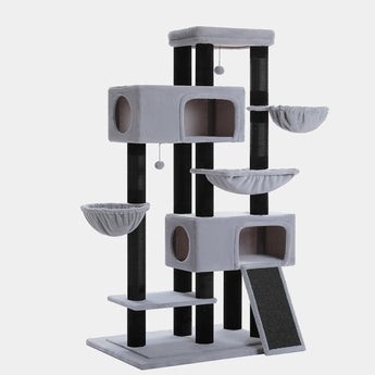 extra large cat tree for cats black and grey