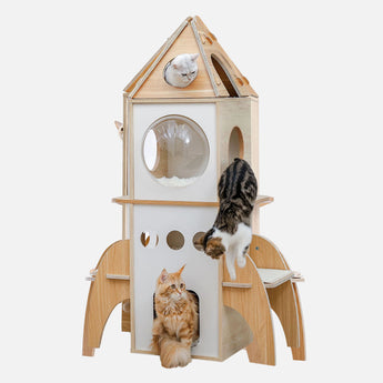 RocketShip wooden cat tree