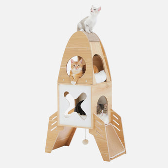 Rocket wooden cat tree