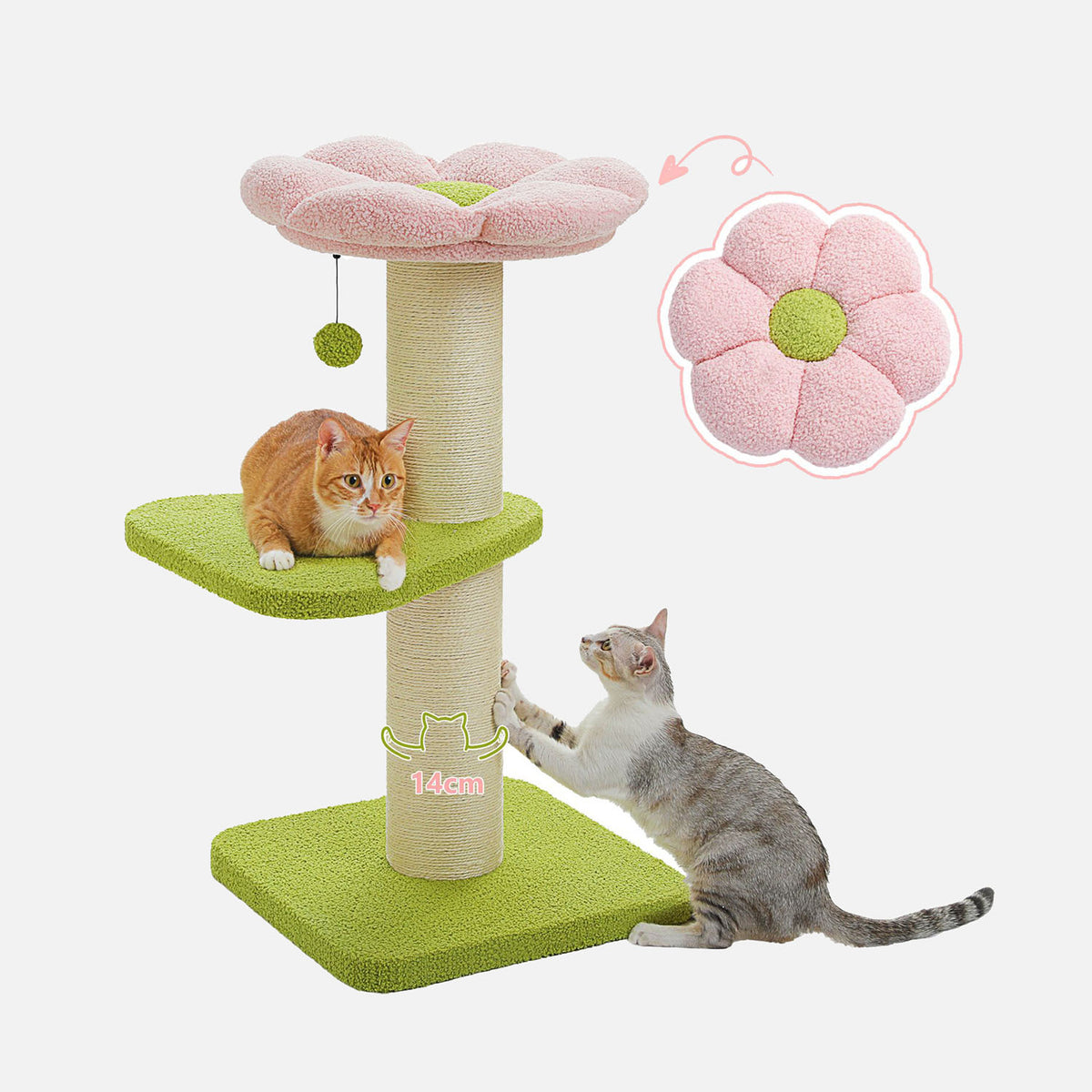 FlowerTree XL Pink Cat Tree | Extra Thick | 93 cm – Catalulu