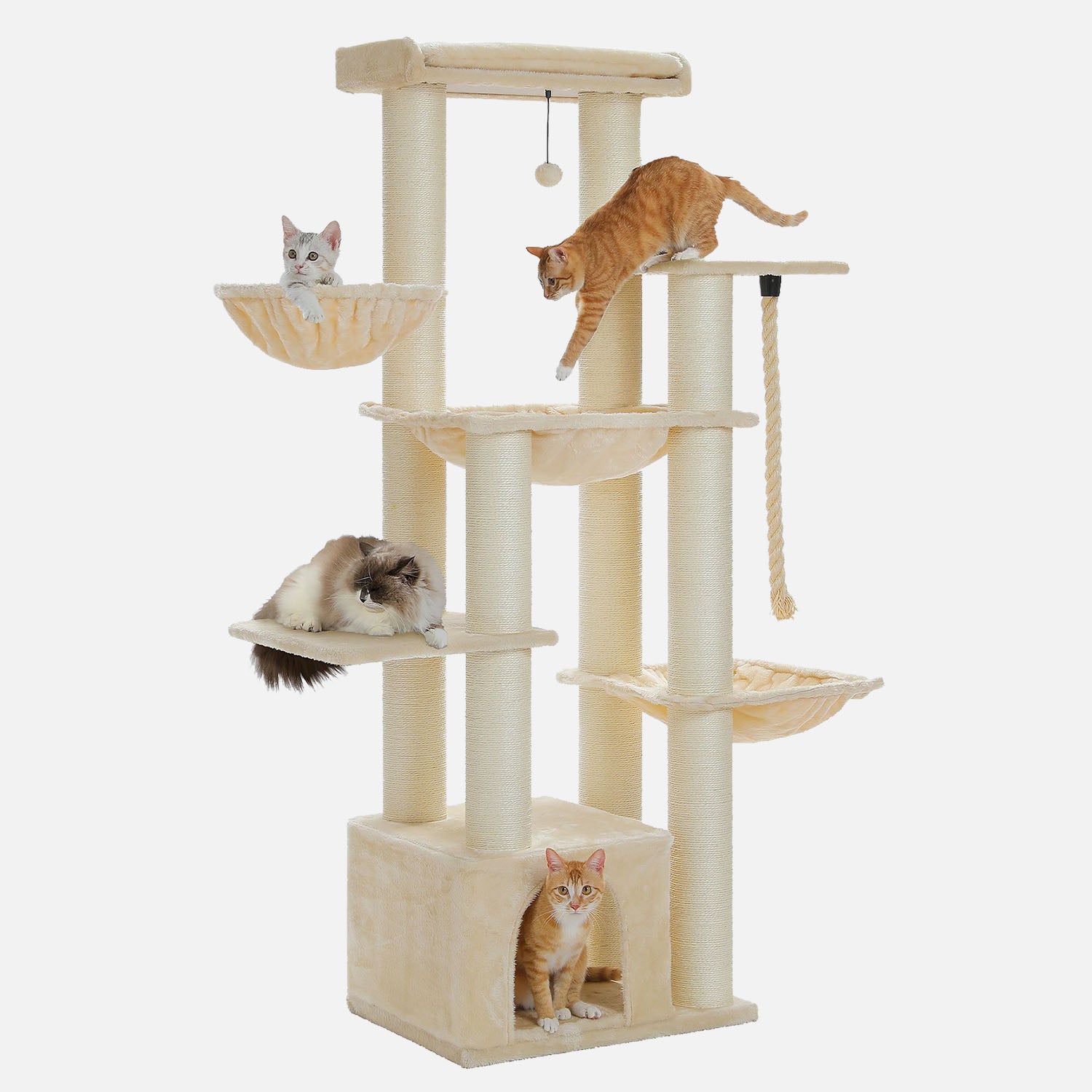 107 Inch Cat Tree KittyKingdom Cat Tree: Extra Strong for Large Cats – Catalulu