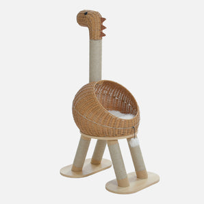 Dinosaur wooden cat tree